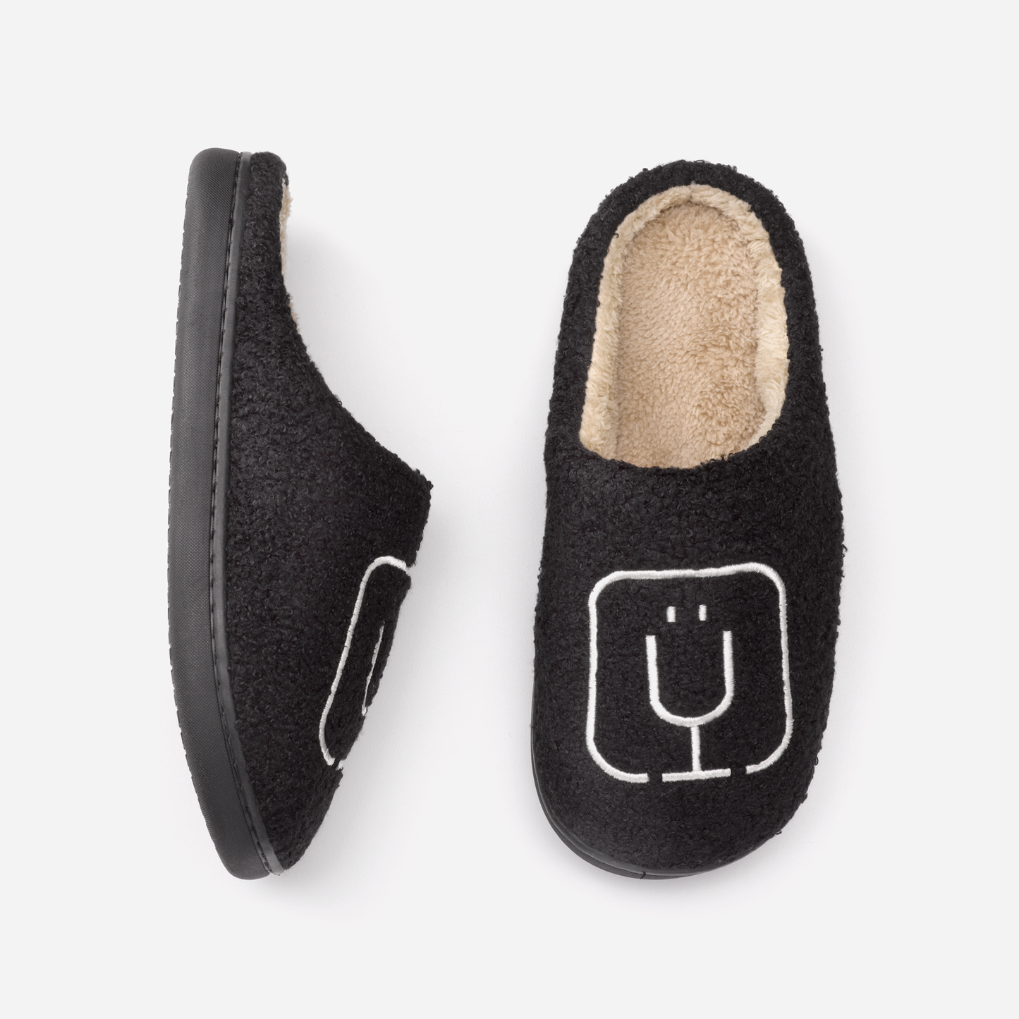 brumate-fuzzy-slippers-black-q3 apparel-slippers-above.png